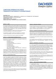 CONDITIONS GENERALES DE VENTE transports ... - DACHSER i