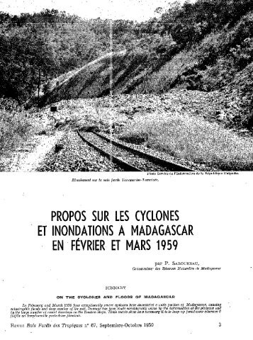 propos sur les cyclones et inondations a madagascar et mars 1959