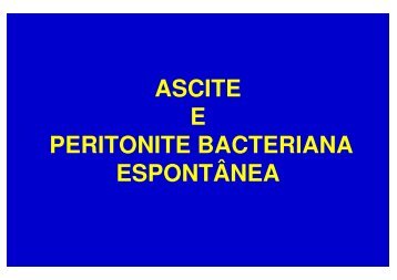 Ascite e Peritonite Bacteriana Espontânea - Dra. Eloiza Quintela