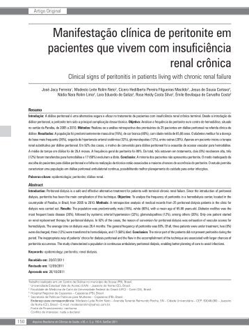 Manifestação clínica de peritonite em pacientes que vivem com ...