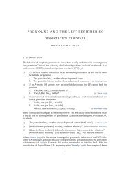 Pronouns and the Left Peripheries