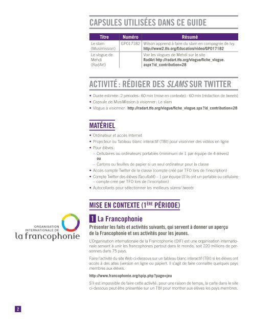 guide pédagogique de la Twittérature - TFO