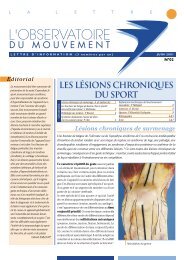 Les Lésions chroniques du sport - Observatoire du Mouvement
