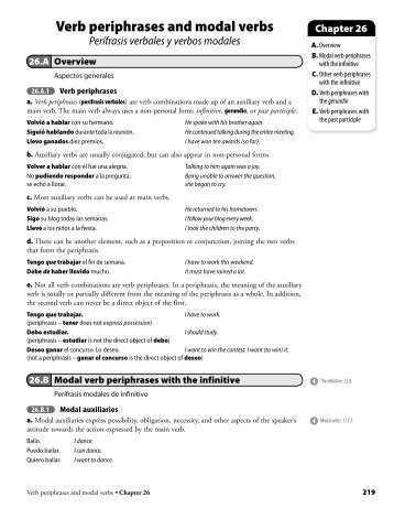 Verb periphrases and modal verbs - Vista Higher Learning