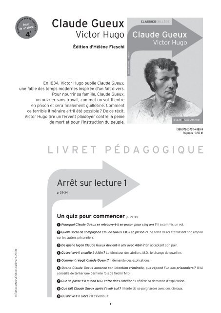 Claude Gueux Cercle Gallimard De L Enseignement