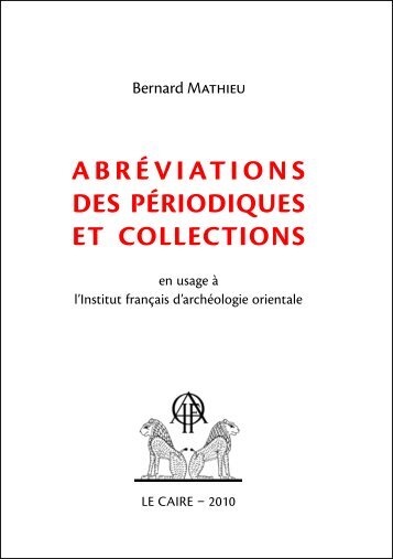 Abréviations périodiques (PDF) - IFAO