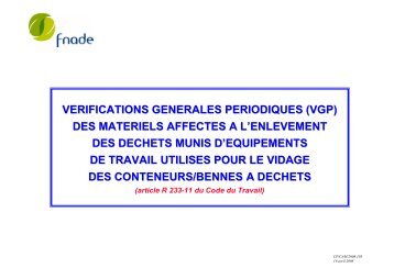 VERIFICATIONS GENERALES PERIODIQUES (VGP) DES ... - fnade