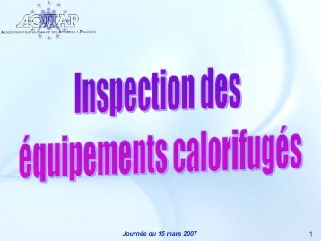 L'inspection des équipements calorifugés (Thierry BEAULIEU) - Aquap