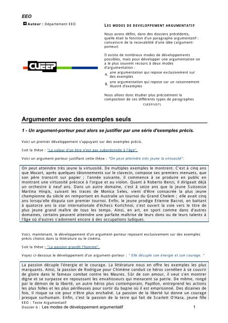 Argumenter Avec Des Exemples Seuls Ici