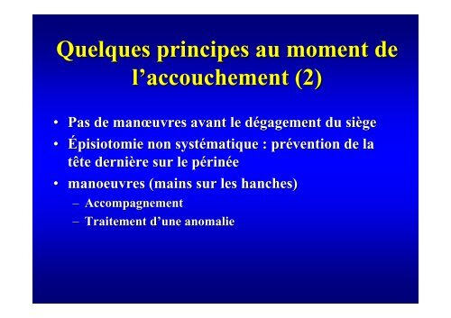 L'accouchement du siège pratique clinique