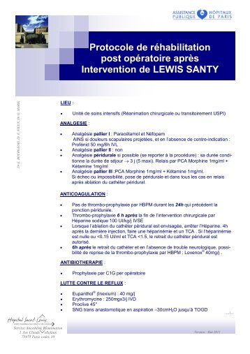 Réhabilitation Oesophagectomie Lewis Santy - Anesthésie ...