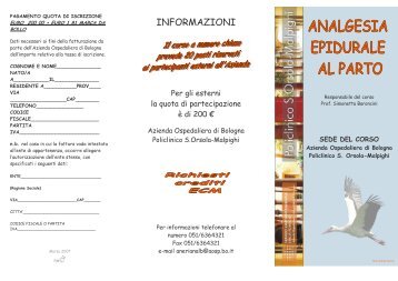 programma e scheda d'iscrizione 9 Novembre - Policlinico S.Orsola ...