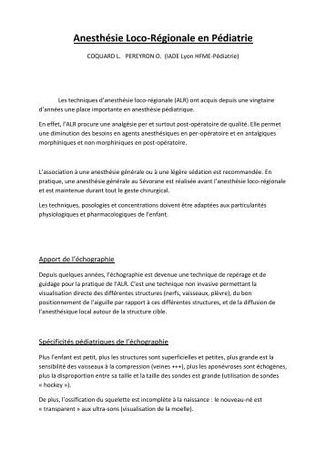Anesthésie – péridurale Anesthésie – péridurale