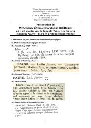 Présentation du Dictionnaire Étymologique Roman (DÉRom ... - Atilf
