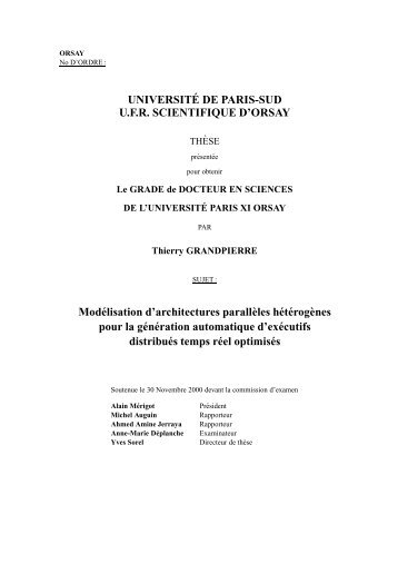 UNIVERSIT´E DE PARIS-SUD U.F.R. SCIENTIFIQUE D ... - SynDEx