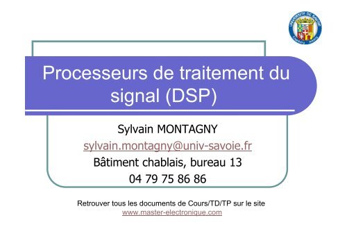 Processeurs de traitement du signal (DSP) - Université de Savoie