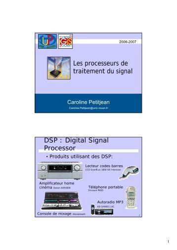 Les processeurs de traitement du signal DSP ... - Caroline Petitjean