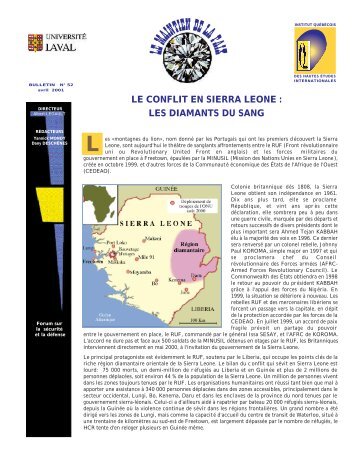 le conflit en sierra leone : les diamants du sang - Université Laval