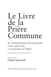 Le Livre de la Prière Commune - Church Publishing