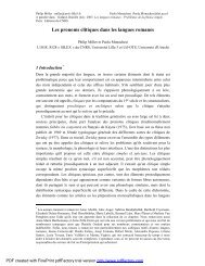 Les pronoms clitiques dans les langues romanes - Savoirs Textes ...