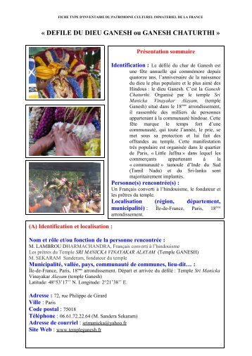Défilé du dieu Ganesh ou Ganesh Chaturthi.pdf - Ministère de la ...