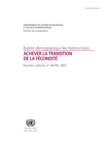 ACHEVER LA TRANSITION DE LA FÉCONDITÉ