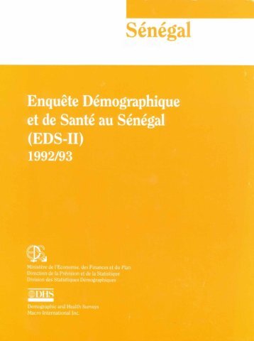 Enquête Démographique et de Santé au Sénégal (EDS-II ... - ANSD
