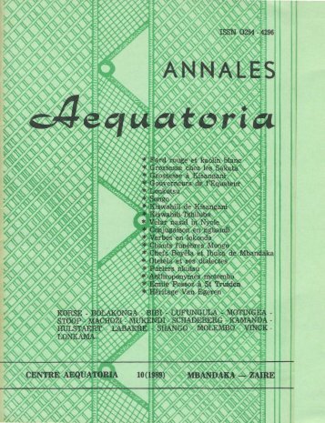 Annales Aequatoria 10(1989)298-320