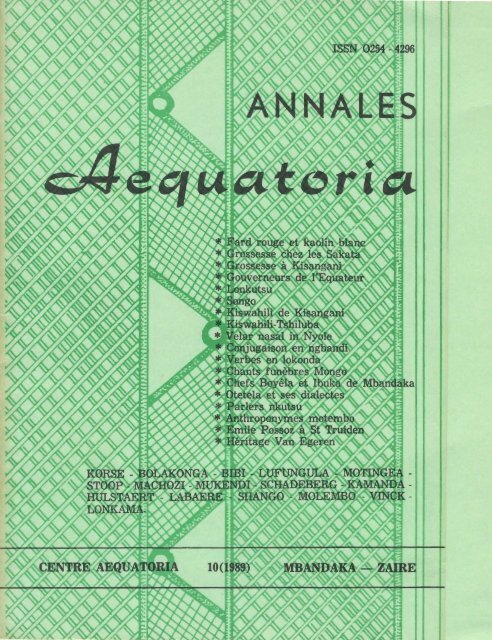 Annales Aequatoria 10(1989)298-320