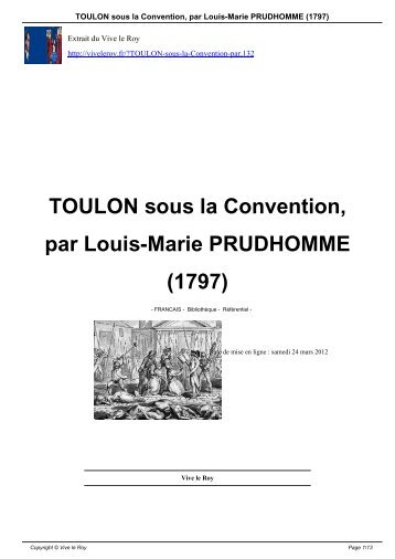 TOULON sous la Convention, par Louis-Marie ... - Vive le Roy