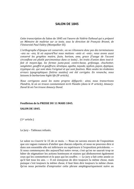 Salon De 1845 Theophile Gautier