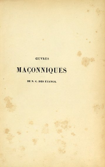 Œuvres maçonniques