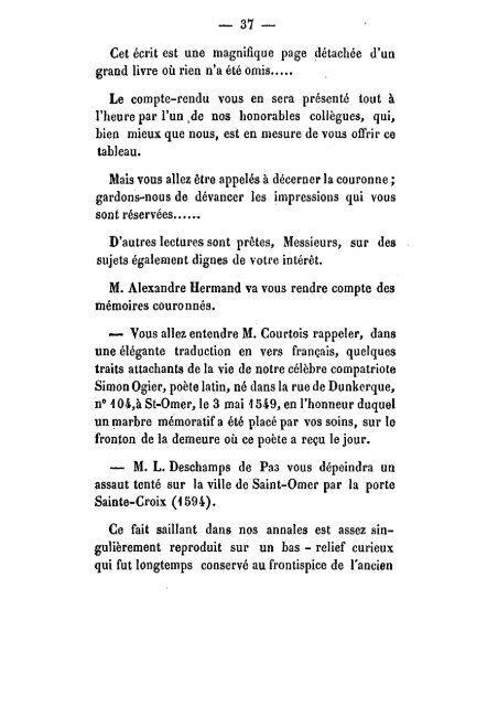 Mémoires 1858 Tome 10 - Ouvrages anciens sur Saint-Omer (Pas ...