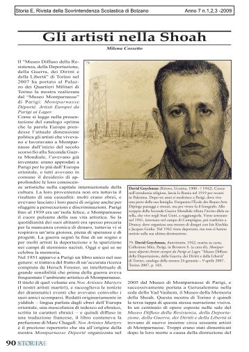 90storiae Gli artisti nella Shoah - EmScuola