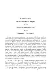 Communication de Monsieur Michel Burgard Séance du 16 ...