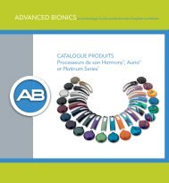 Processeurs de son Harmony®, Auria® et ... - Advanced Bionics