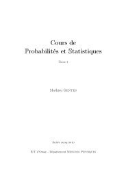 Cours de Probabilités et Statistiques