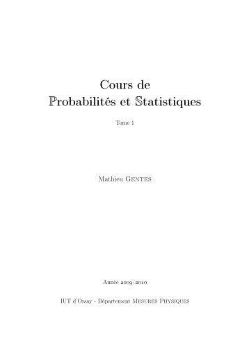 Cours de Probabilités et Statistiques