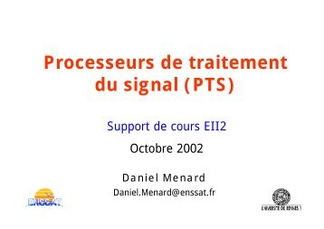 Processeurs de traitement du signal (PTS) - cairn - Enssat