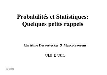 Probabilités et Statistiques: Quelques petits rappels - Irisa