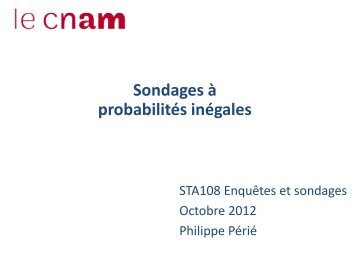 SONDAGE A PROBABILITÉS INÉGALES - Cedric