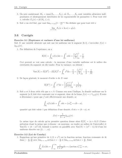 Introduction aux Probabilités - Université Rennes 2