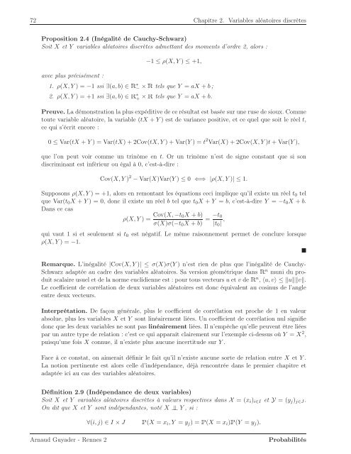 Introduction aux Probabilités - Université Rennes 2