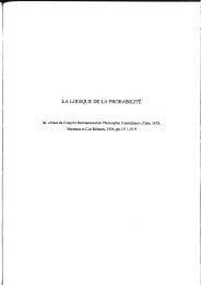 LA LOGIQUE DE LA PROBABILITÉ - Bruno de Finetti