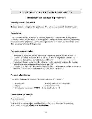 Traitement des données et probabilité - Cforp.ca