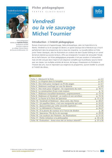 Télécharger la fiche (PDF) - Cercle Gallimard de l'enseignement