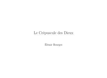 Le Crépuscule des Dieux - iTeX translation reports
