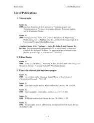 List of Publications - American University of Beirut