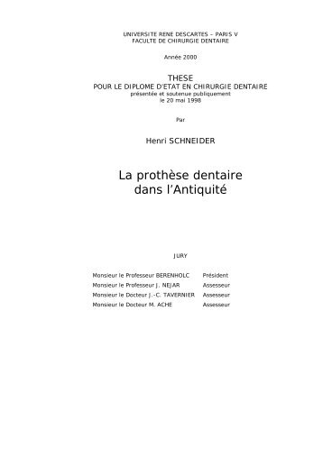 La Prothèse dentaire dans l'Antiquité