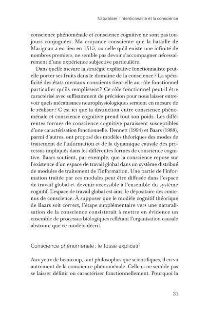 Naturaliser l'intentionnalité et la conscience - Pacherie